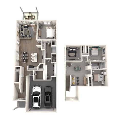 Floor plan for 4 beds, 2.5 baths, 2018 sqft